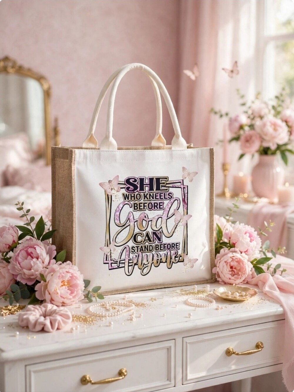 Cute Multi Use Tote bag, Religious print